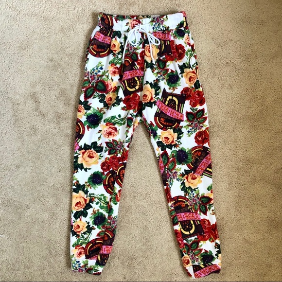 Joyrich Rich & Roll Floral Drawstring Sweats Sweat Pants Joggers size XXS XS - Picture 1 of 8